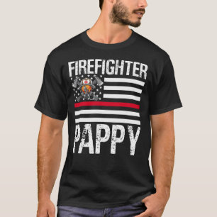 Firefighter PAPPY Support The Thin Red Line US Fla T-Shirt