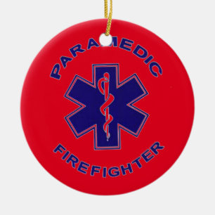 Firefighter Paramedic Ceramic Tree Decoration