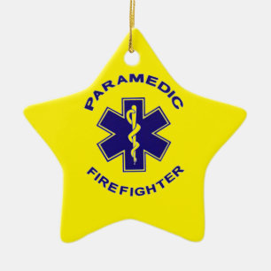 Firefighter Paramedic Ceramic Tree Decoration