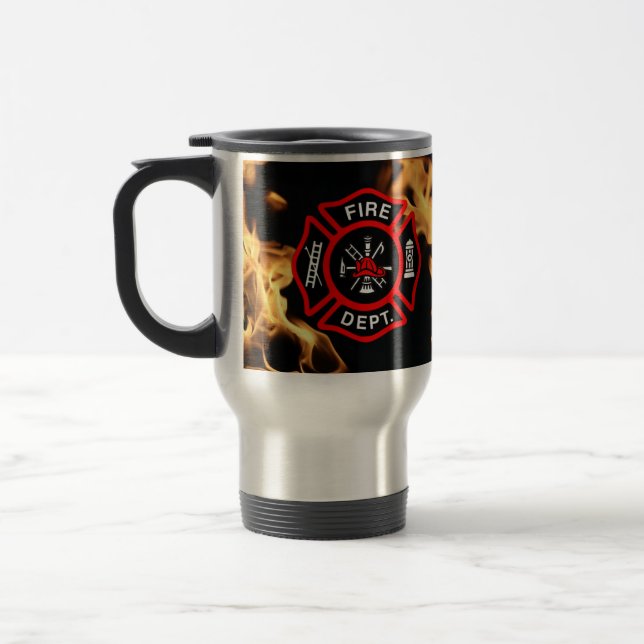 Firefighter Paramedic | Fire Dept Maltese Cross Travel Mug (Left)