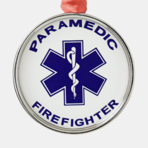 Firefighter Paramedic Metal Tree Decoration