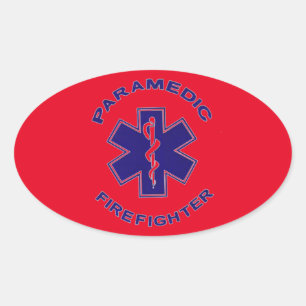Firefighter Paramedic Oval Sticker
