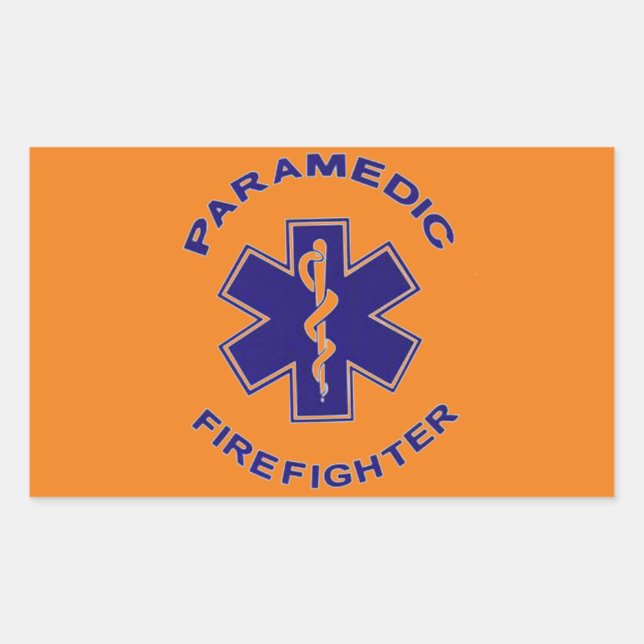 Firefighter Paramedic Rectangular Sticker (Front)