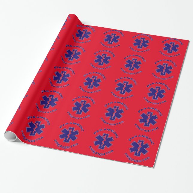 Firefighter Paramedic Wrapping Paper (Unrolled)