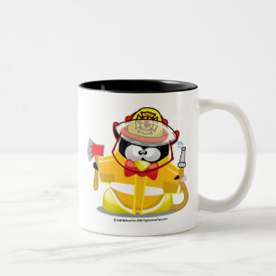 Firefighter Penguin Two-Tone Coffee Mug