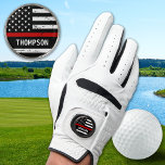 Firefighter Personalised Fire Thin Red Line Flag Golf Glove<br><div class="desc">Are you looking for a unique and personalised gift for the golfer in your life who also happens to be a firefighter or a supporter of the fire department? Look no further! Our collection of golf gifts combines the love for golf with the admiration for our brave firemen and women....</div>