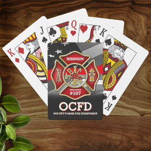 Firefighter Personalized Playing Cards