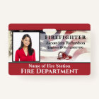 Firefighter Photo Name Logo ID Card Custom