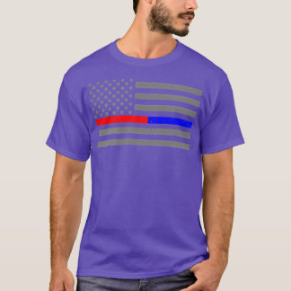 Firefighter Police Flag Thin Red Blue Line T-Shirt