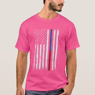 Firefighter & Police Officer Thin Red & Blue Line T-Shirt
