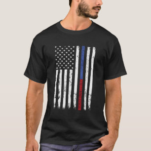 Firefighter Police Officer Thin Red Blue Line Usa  T-Shirt
