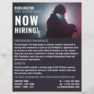Firefighter Portrait, Firefighter Recruitment Flyer