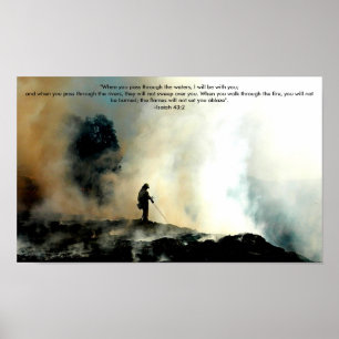 Firefighter Poster - Isaiah 43:2