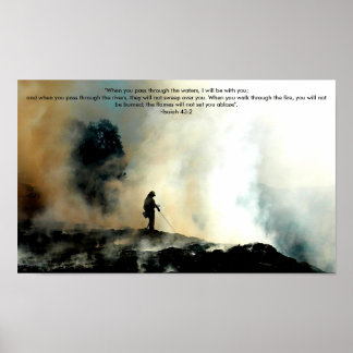 Firefighter Poster - Isaiah 43:2