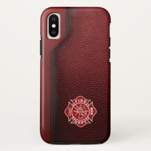 Firefighter Printed Leather iPhone X Case