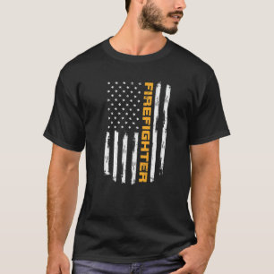 Firefighter Proud Positive Carrer Vintage American T-Shirt