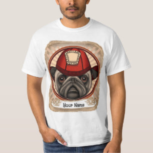 Firefighter Pug tshirt