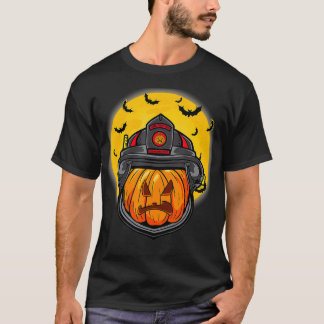 Firefighter Pumpkin Firefighter Halloween Fireman T-Shirt