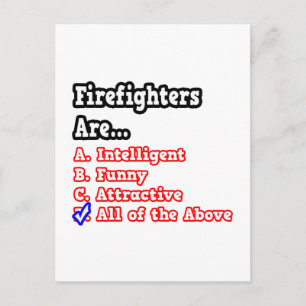 Firefighter Quiz...Joke Postcard