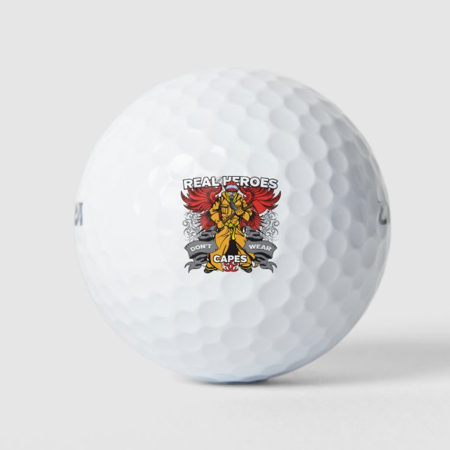 Firefighter Real Heroes Golf Balls (Front)
