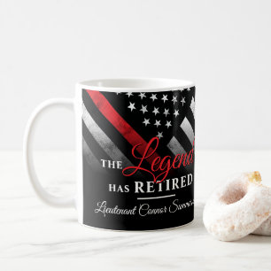 Firefighter Red Line Flag Fireman Retirement Coffee Mug
