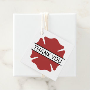 Firefighter Red Logo Symbol Thank You Favour Tags