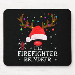 Firefighter Reindeer Family Matching Christmas Pjs Mouse Mat