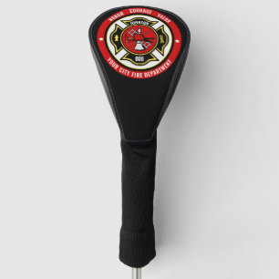 Firefighter Rescue ADD NAME Fire Department Badge Golf Head Cover