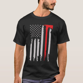 Firefighter Rescue Gifts Usa Flag American Themed  T-Shirt