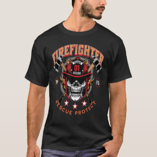 Firefighter Rescue Protect Fireman Volunteer T-Shirt