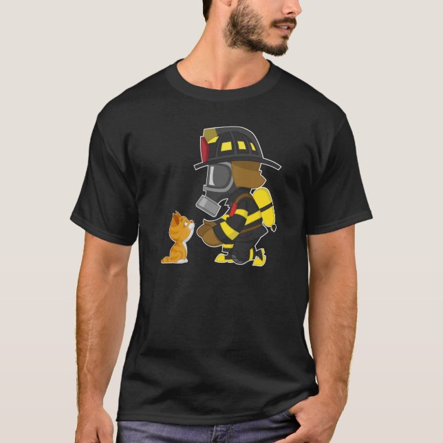 Firefighter rescues kitten T-Shirt (Front)