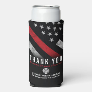 Firefighter Retirement Anniversary Fireman Flag Seltzer Can Cooler