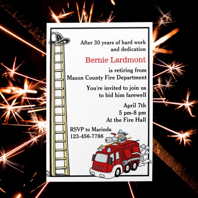 Firefighter Retirement/Birthday Party Invitation (Creator Uploaded)