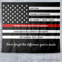 Firefighter Retirement Custom Thin Red Line Flag