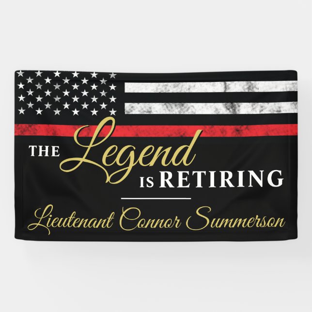 Firefighter Retirement Fire Department Fireman Banner (Horizontal)