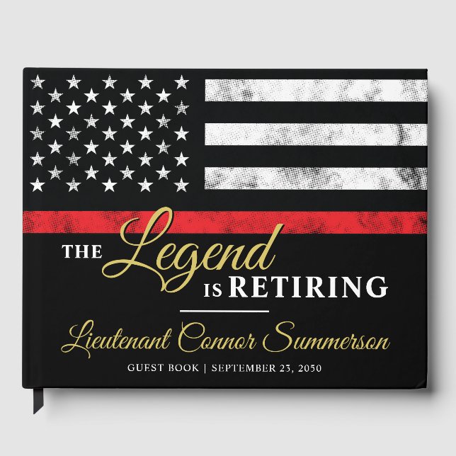 Firefighter Retirement Fire Department Fireman Guest Book (Front)