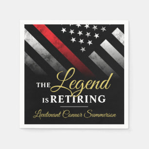 Firefighter Retirement Fire Department Fireman Napkin