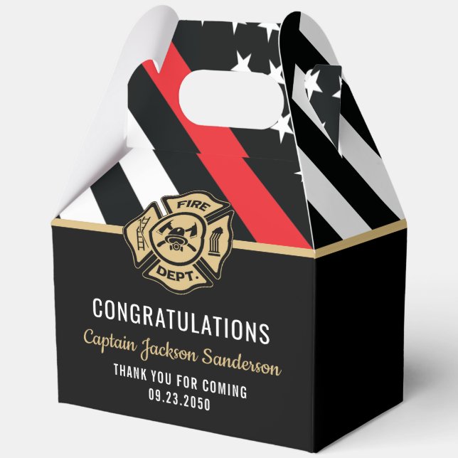 Firefighter Retirement Fire Department Party Favour Box (Front)