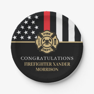 Firefighter Retirement Fire Department Party Paper Plate