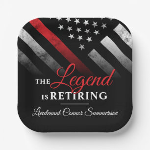 Firefighter Retirement Fire Department Party Paper Plate