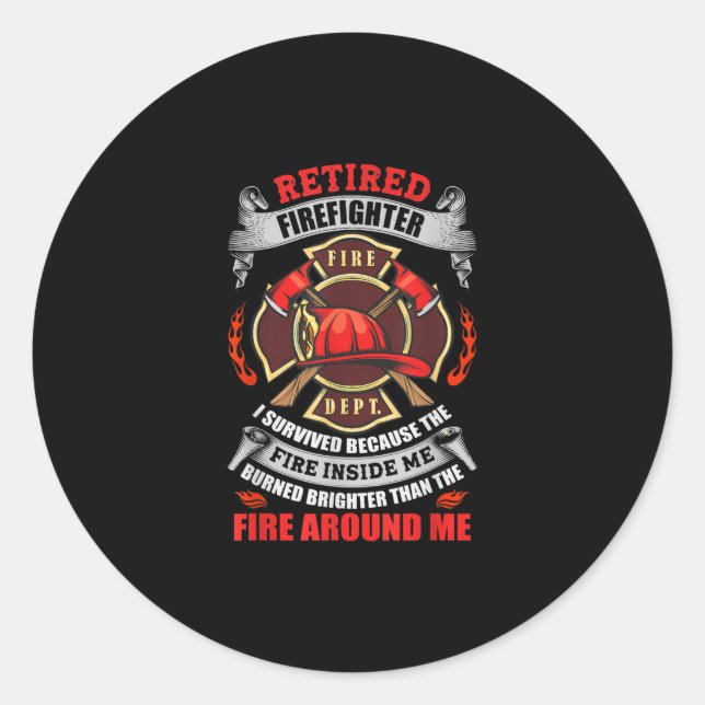 Firefighter Retirement Gifts For Men 2021 Quotes Classic Round Sticker (Front)