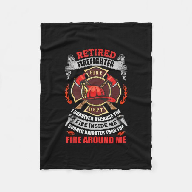Firefighter Retirement Gifts For Men 2021 Quotes Fleece Blanket (Front)