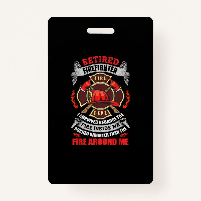 Firefighter Retirement Gifts For Men 2021 Quotes ID Badge (Front)