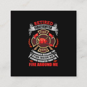 Firefighter Retirement Gifts For Men 2021 Quotes Square Business Card