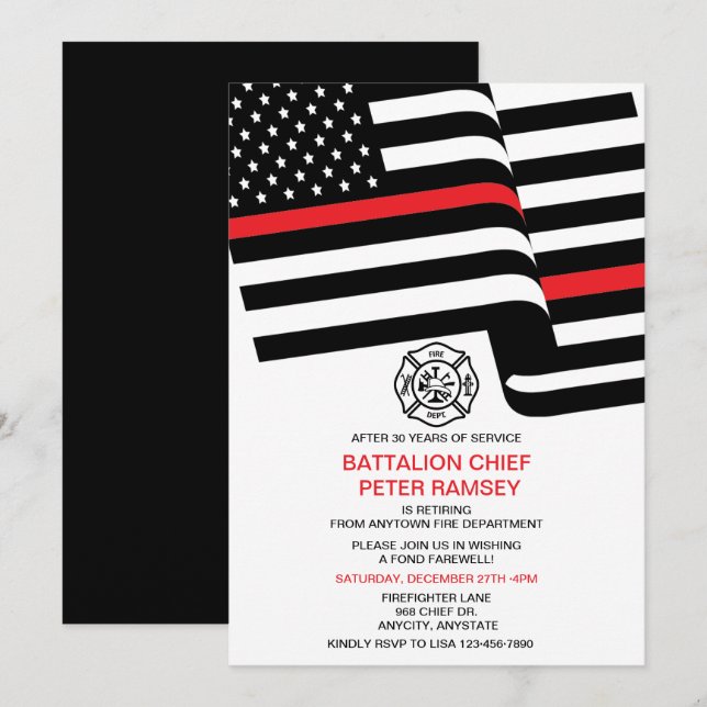 Firefighter Retirement Invitation (Front/Back)