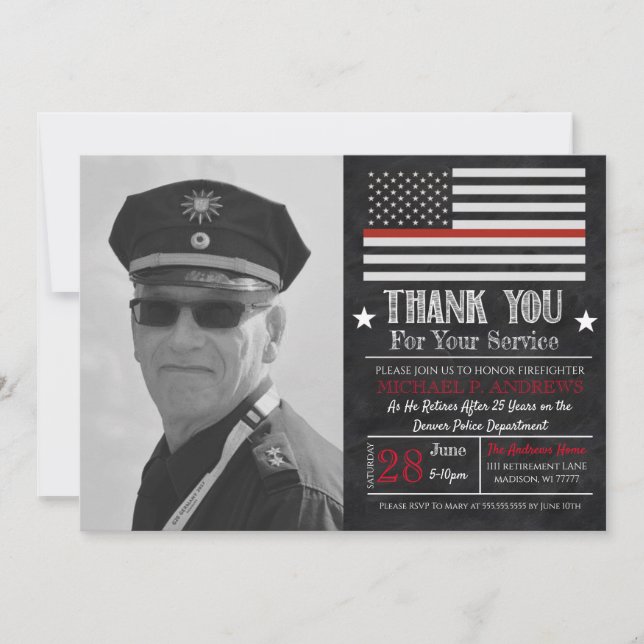 Firefighter Retirement Invitation (Front)