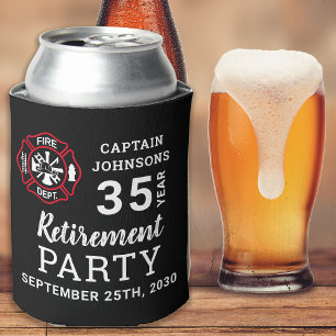 Firefighter Retirement Maltese Cross Personalised  Can Cooler