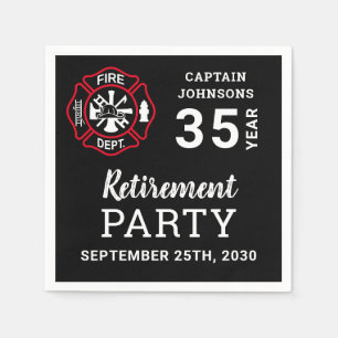 Firefighter Retirement Maltese Cross Personalised Napkin