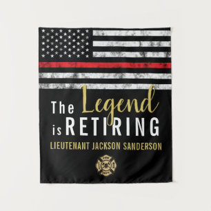 Firefighter Retirement Party Fireman Thin Red Line Tapestry