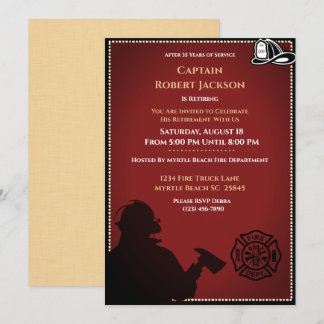 Firefighter Retirement Party Invitation